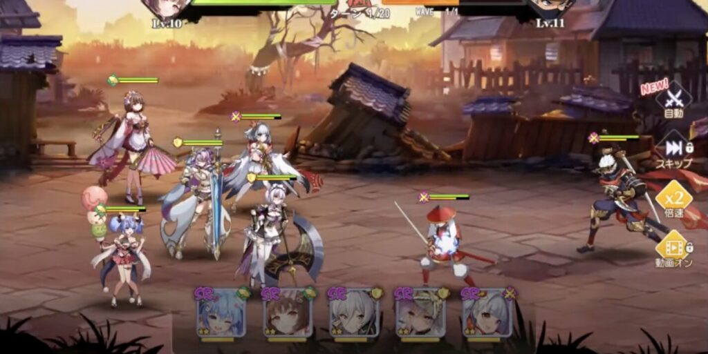 少女ウォーズ バトル画面